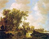 Jan Van Goyen Canvas Paintings - The Footbridge